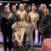 Fra venstre bak: Johannes Brodwall (leder); Audun Beckstrøm (nestleder), Kjell-Arild Rein, Ingvill Aalborg og Grete Ødegaard I midten fra venstre: Einy Langmoen, Aliya Abdullhai, Victoria Knudsen og Karsten Gjefle Foran: Sofie Kollstad